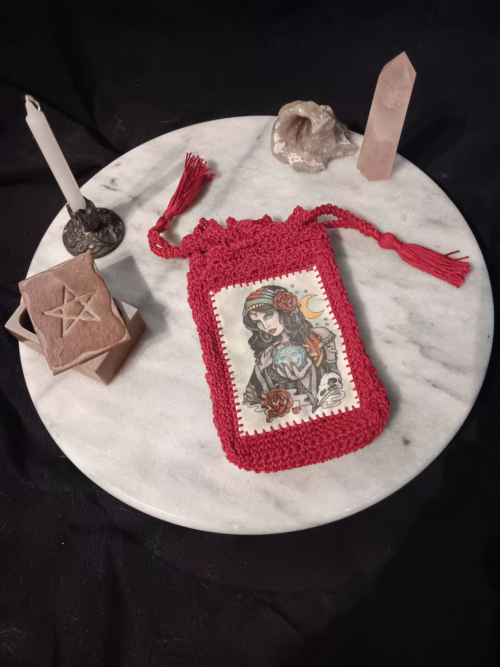 Crystal Gazer Crochet Tarot Bag
