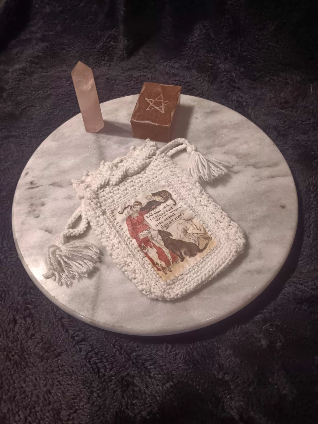 Furry Angels Crochet Tarot Bag