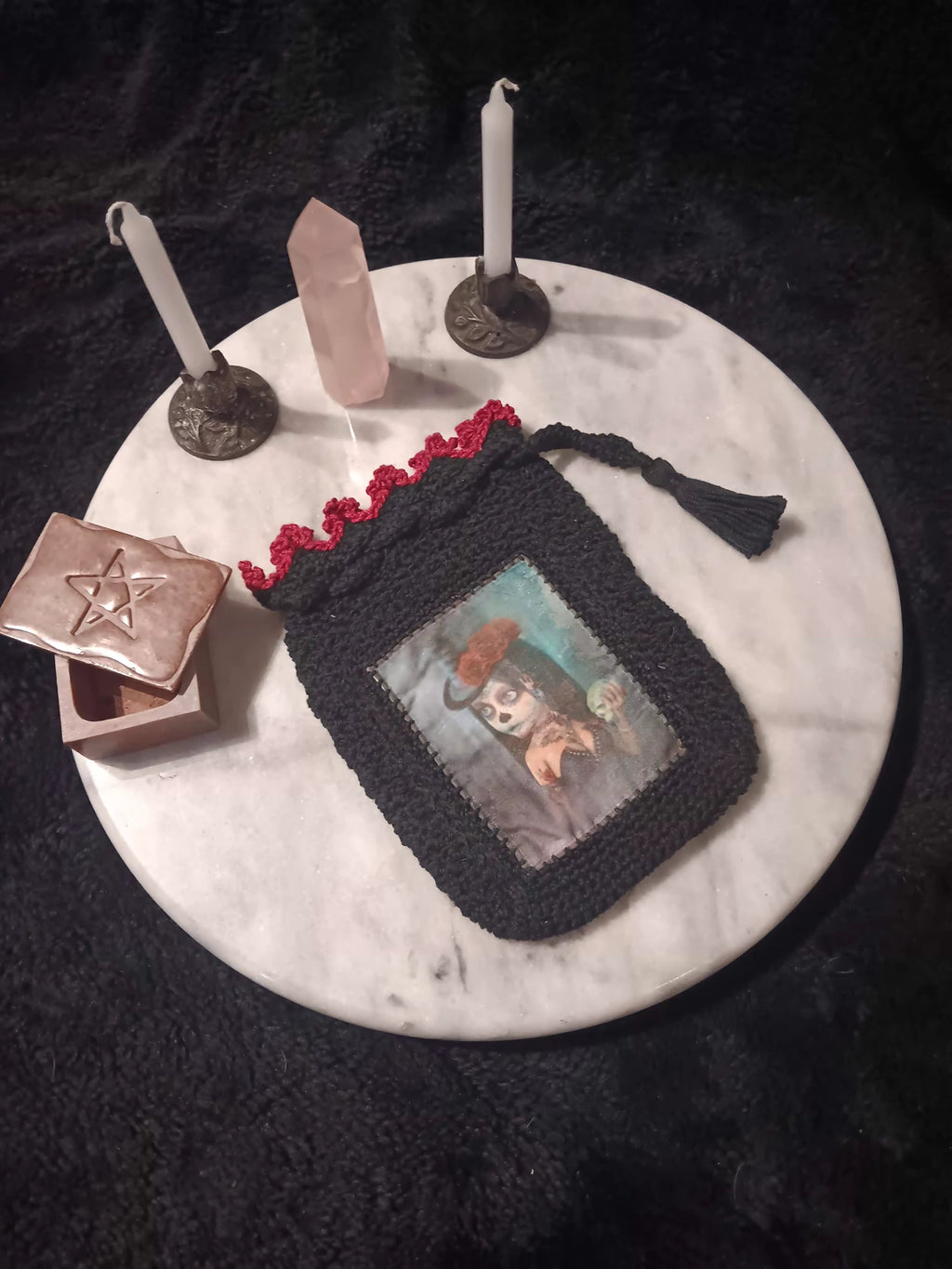 Sugar Skull Cutie Crochet Tarot Bag