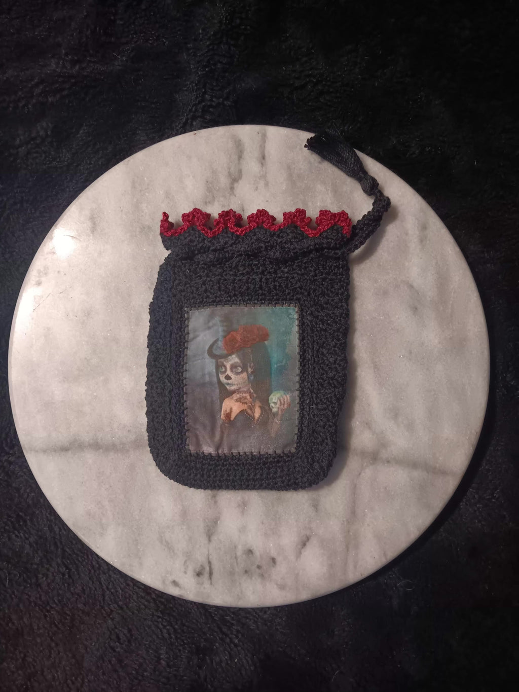 Sugar Skull Cutie Crochet Tarot Bag