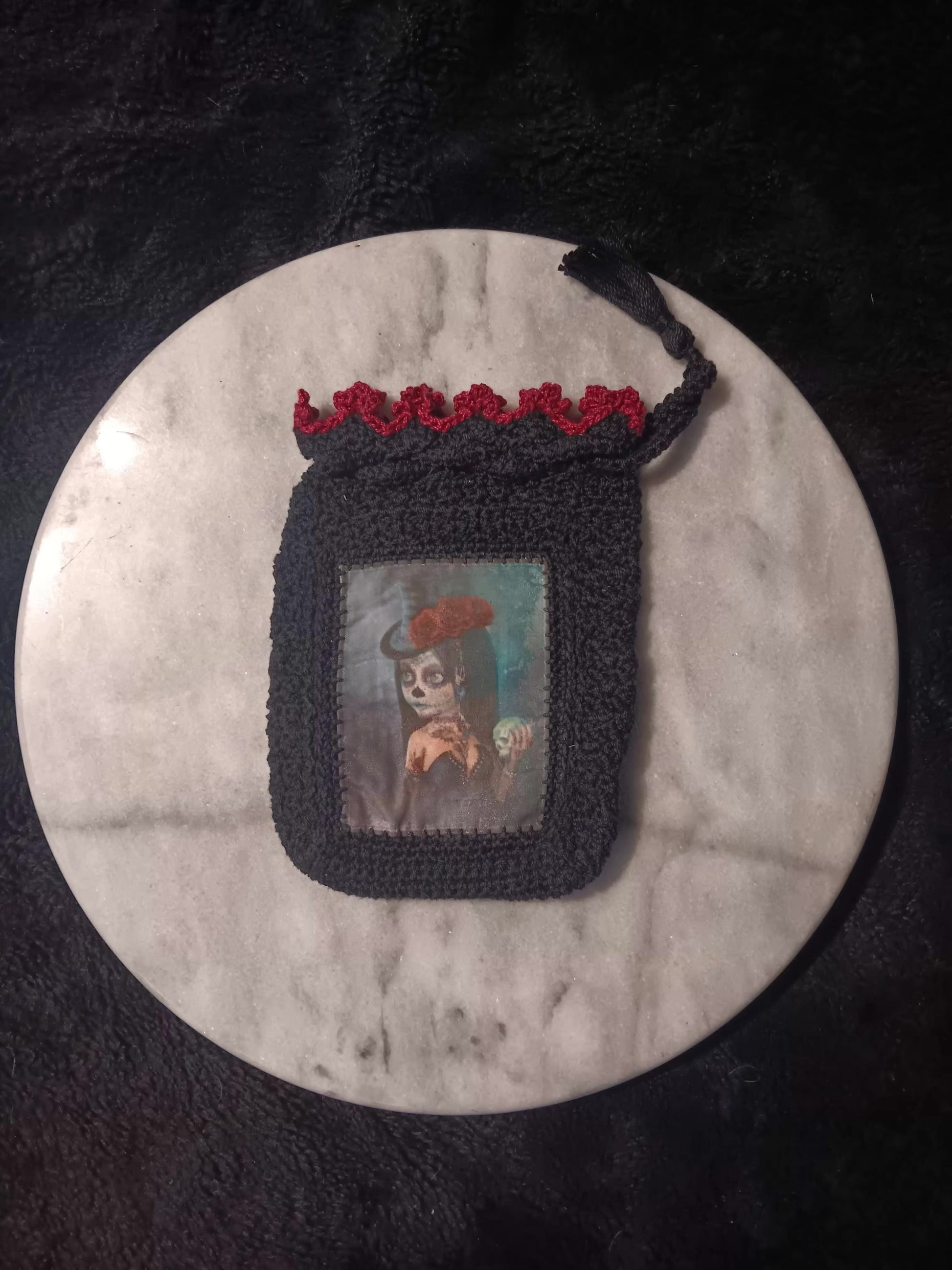Sugar Skull Cutie Crochet Tarot Bag