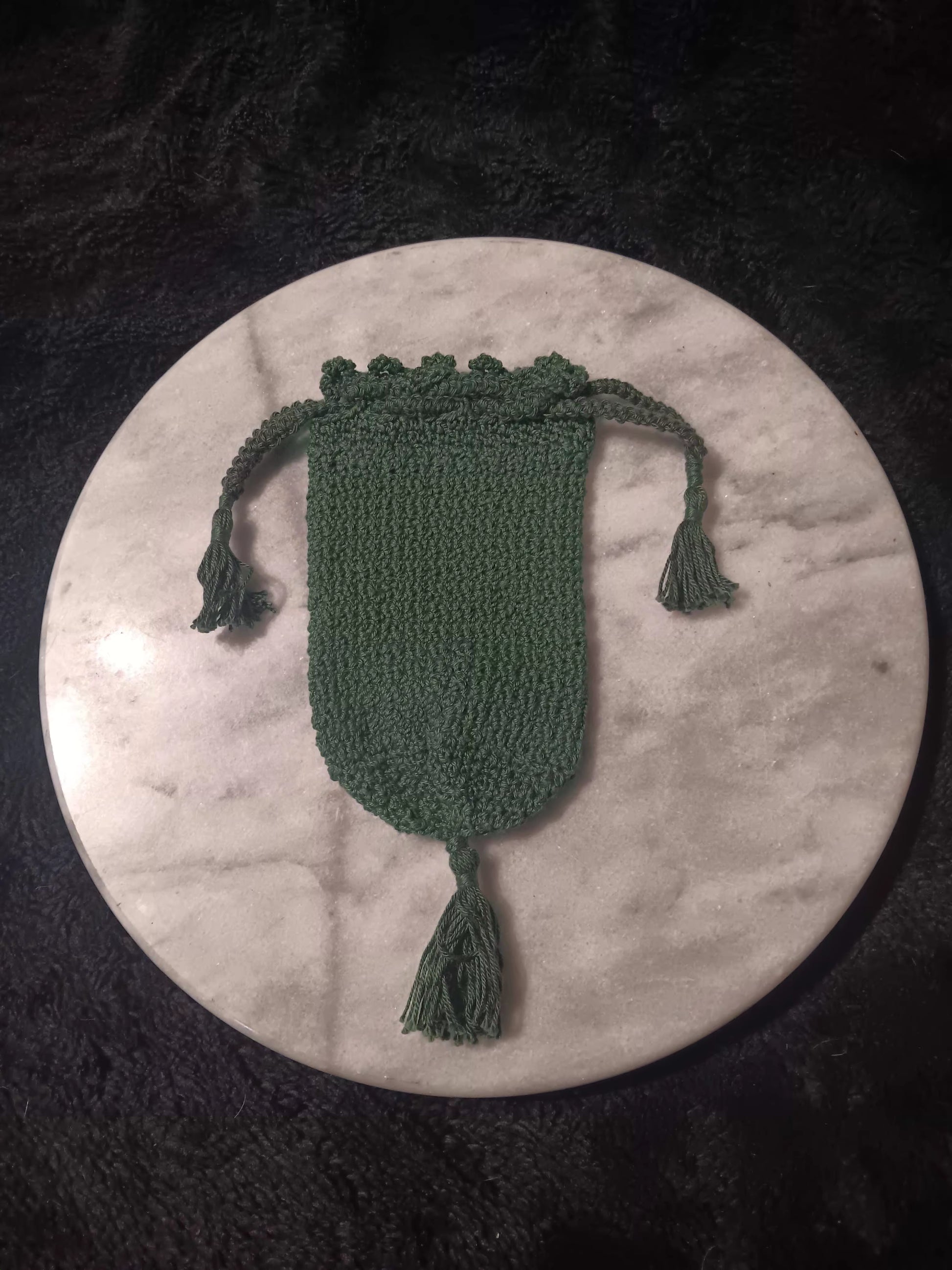 Smoke Catnip Crochet Tarot Bag (Green)
