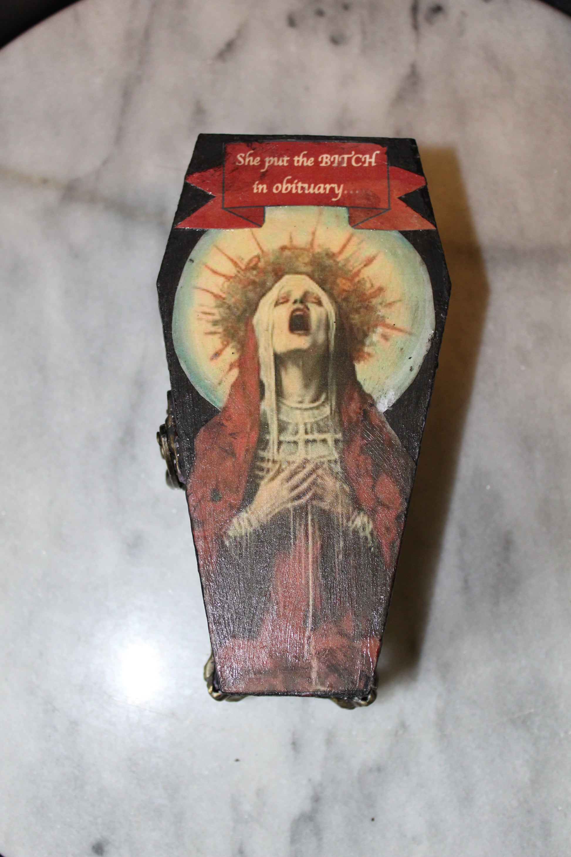 Coffin Obituary Trinket Box
