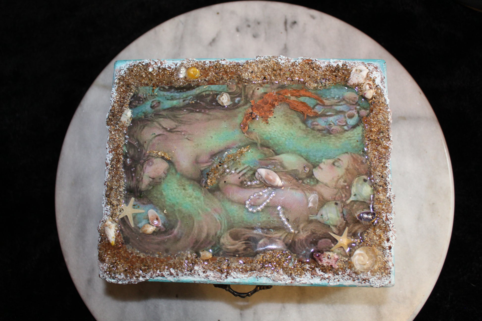 Mermaids Resin Top Keepsake Box