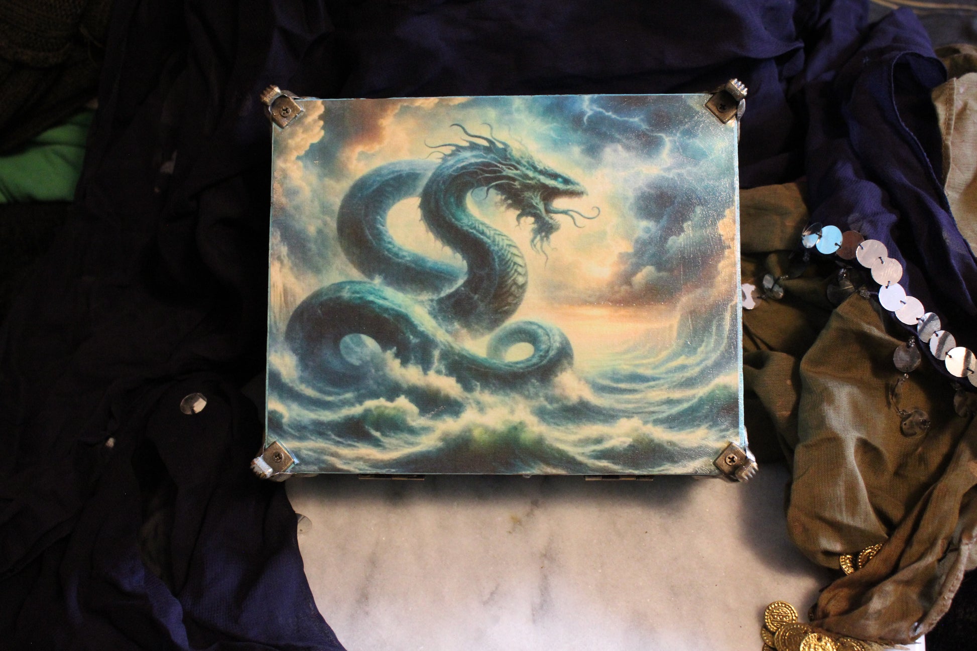 Mermaids Resin Top Keepsake Box