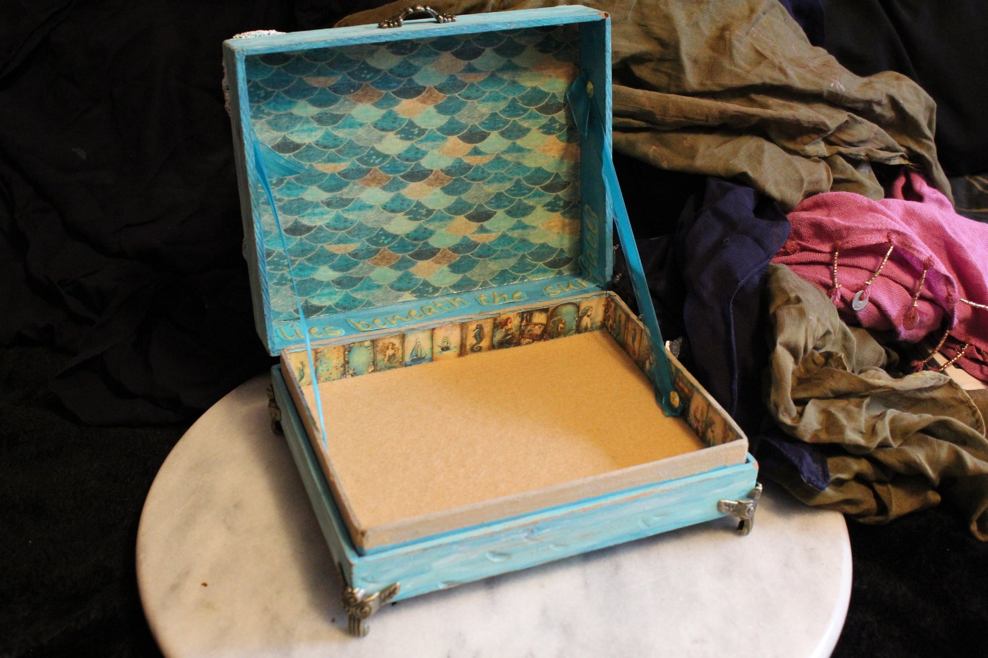 Mermaids Resin Top Keepsake Box