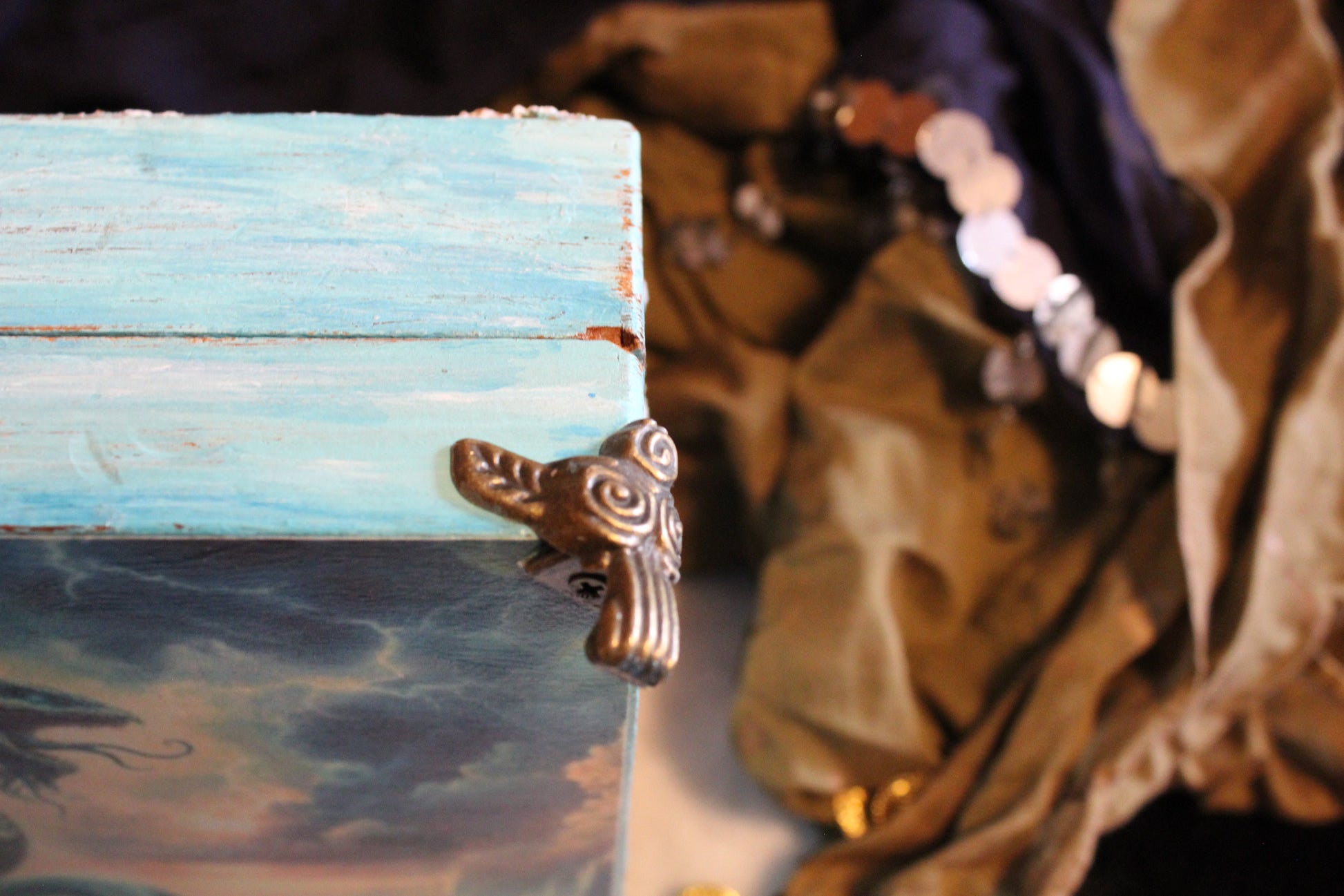 Mermaids Resin Top Keepsake Box