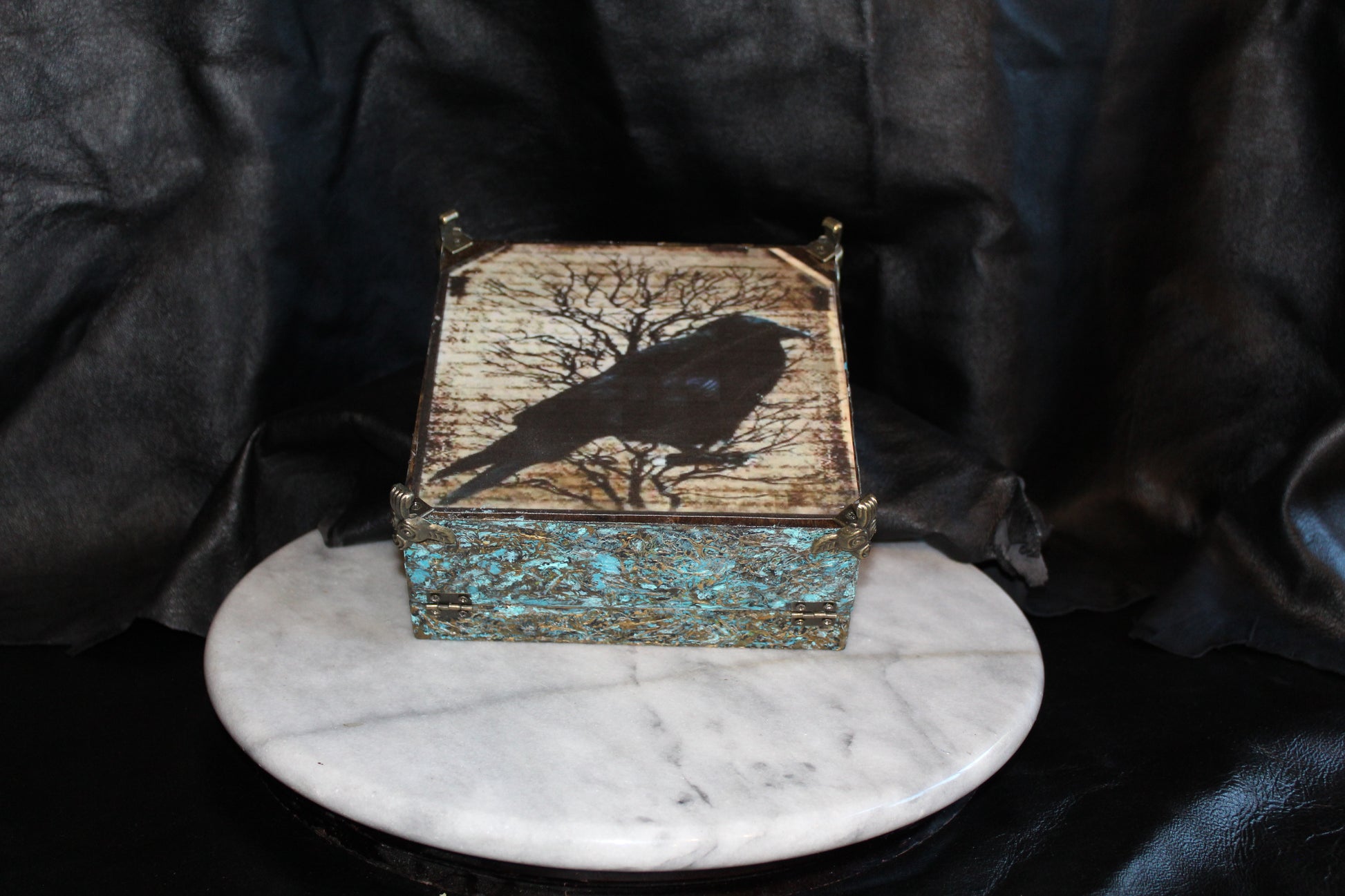 Raven Resin Top Keepsake Box