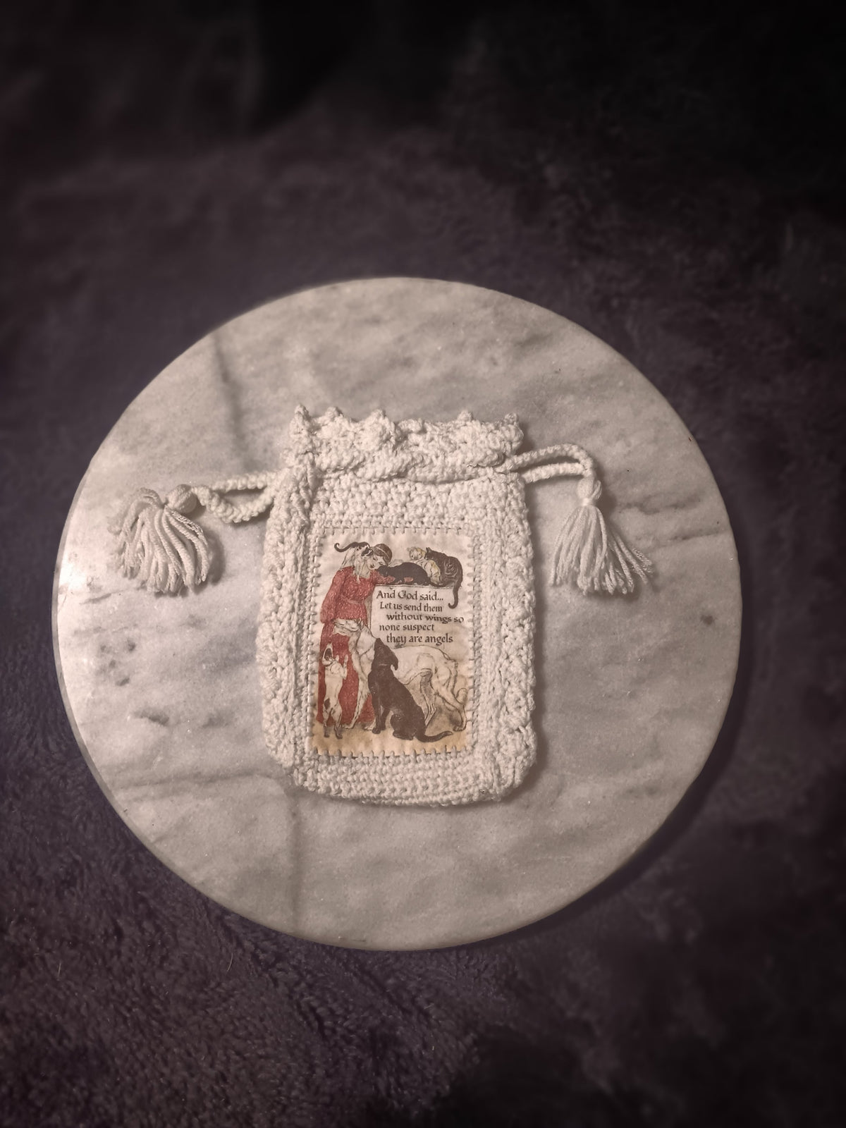 Furry Angels Crochet Tarot Bag