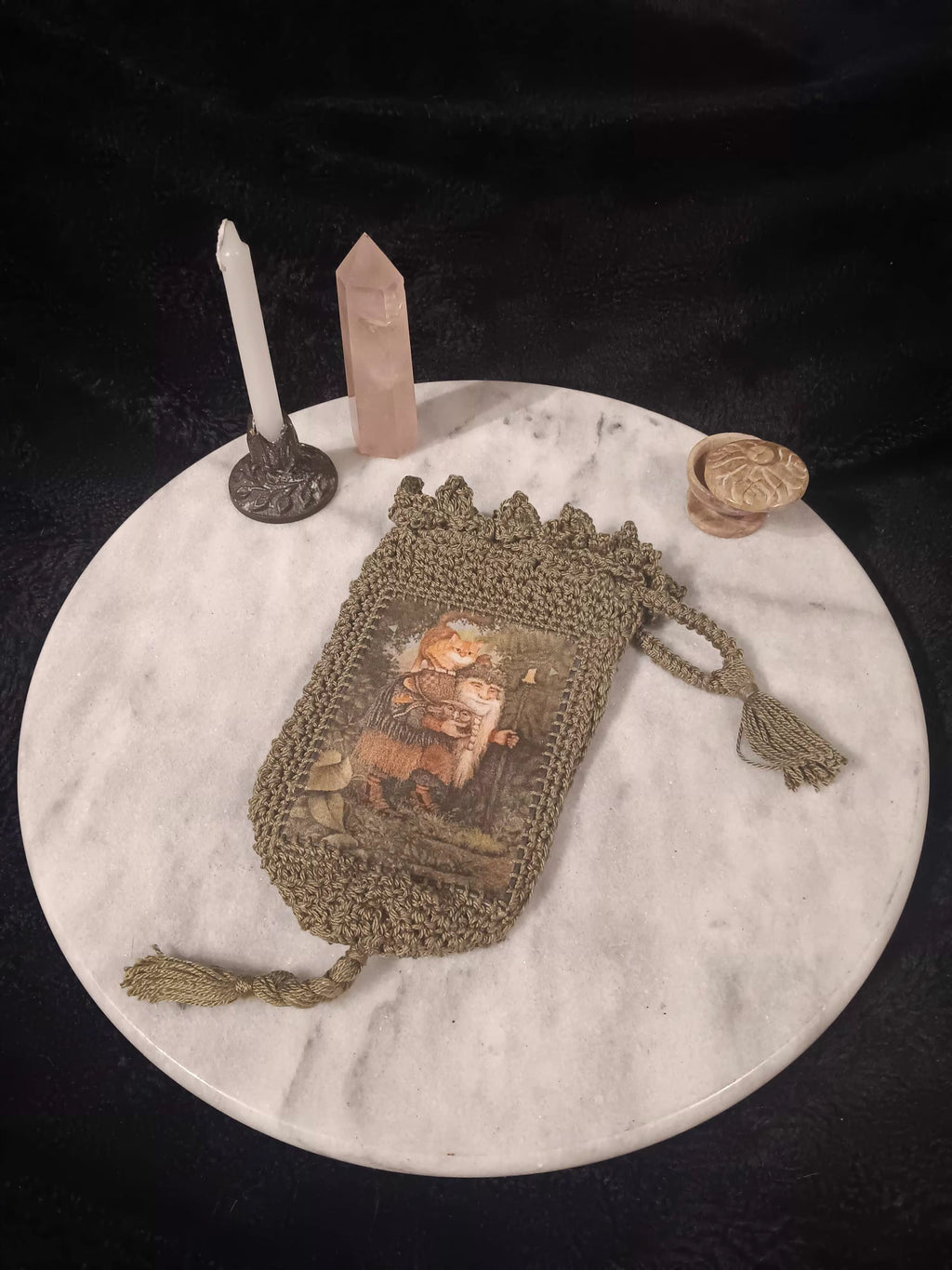 Gnome Crochet Tarot Bag